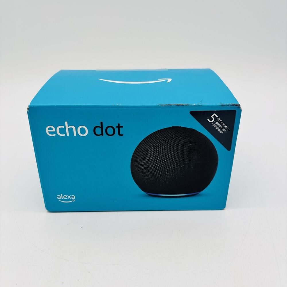 New Amazon Echo Dot (5th Gen) Smart Speaker Alexa Wi-Fi Bluetooth Black Sphere